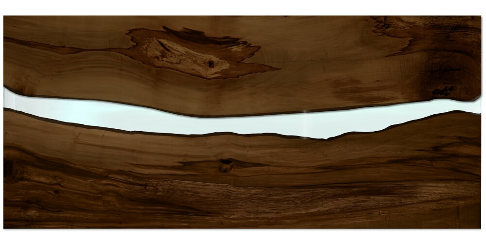 Harzplatte aus Nussbaum mit Epoxidharz