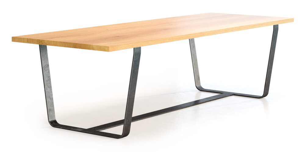 Holztisch Massivholz Eiche Metall HAIKO