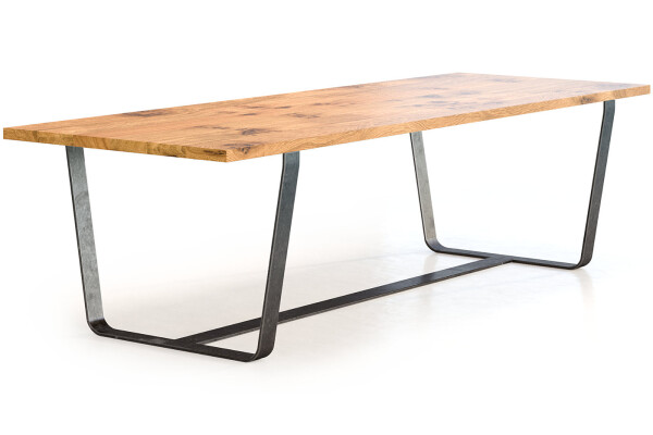 Holztisch Massivholz Eiche Metall HAIKO