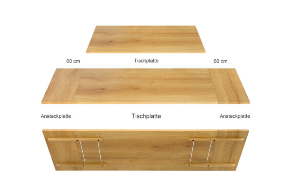 Tischplatte nach Maß Quadrat Eiche Altholz