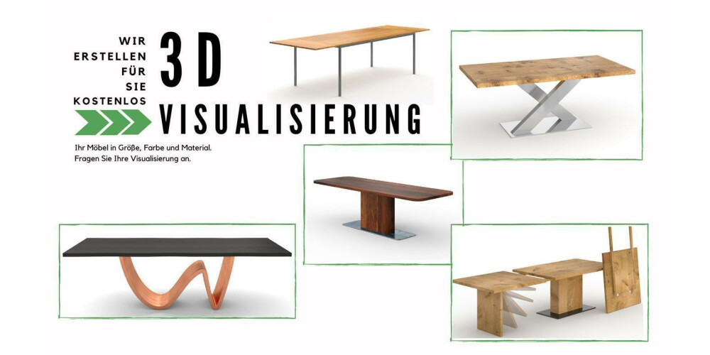 Tischgestell Mittelfuß Massivholz Metall FERDI