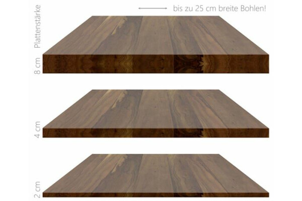 Holzplatte massiv mit Ablage Nussbaum nach Maß