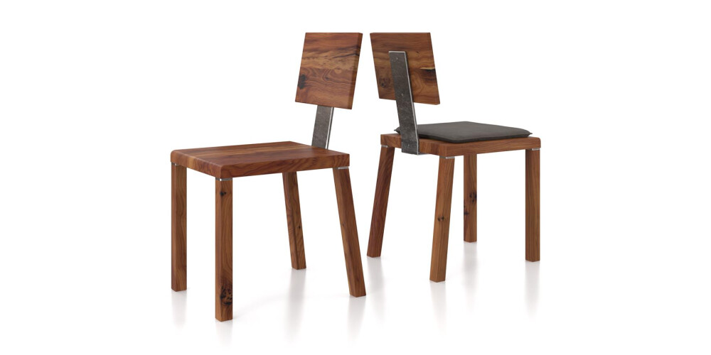 Holzstuhl Loft-Charme Eiche Metall FRITZ
