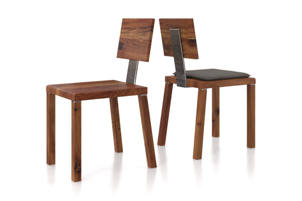 Holzstuhl Loft-Charme Eiche Metall FRITZ