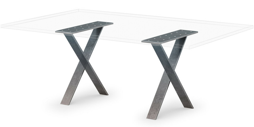 Tischgestell X-Gestell Metall Stahl Edelstahl XABI