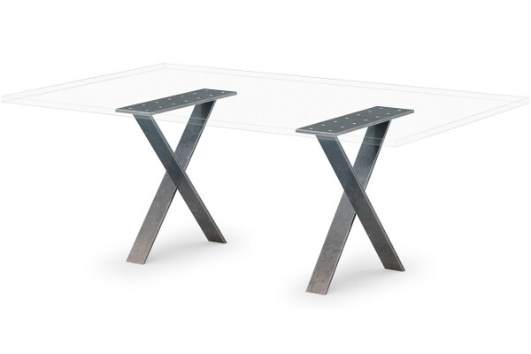 Tischgestell X-Gestell Metall Stahl Edelstahl XABI