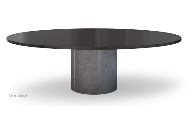 Eiche Tisch massiv rund Metall Säule MAYK