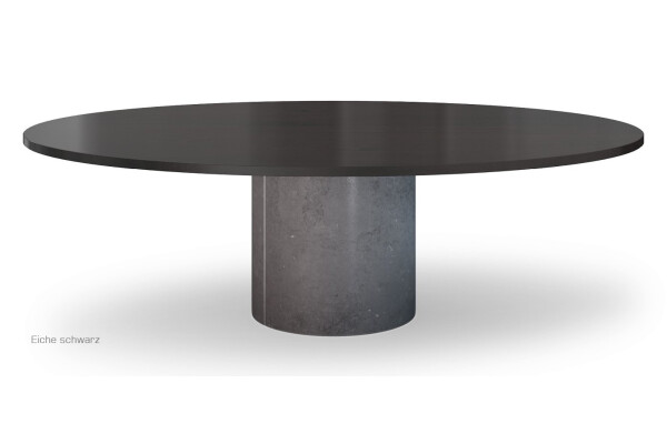 Eiche Tisch massiv rund Metall Säule MAYK