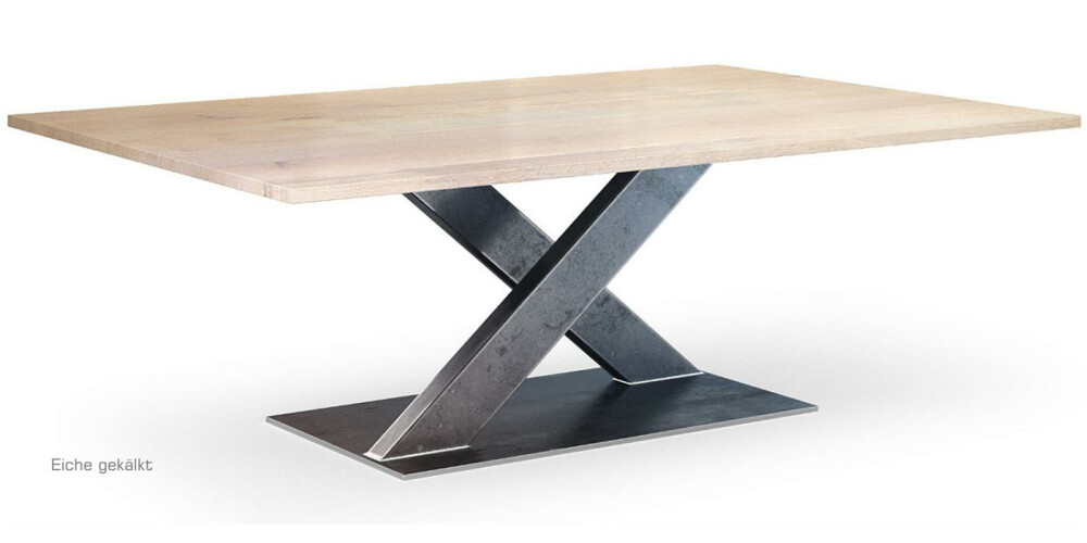 Esstisch Holz Metall massive Eiche KNUT Esstisch Holz Metall massive Eiche KNUT