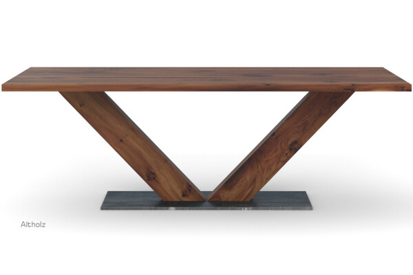 Holztisch mit V-Gestell Massivholz VEIT