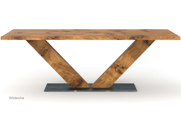 Holztisch mit V-Gestell Massivholz VEIT