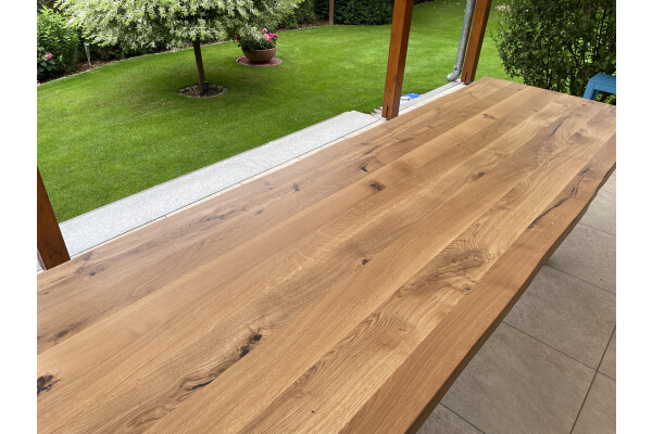 Tischplatte Baumkante Eichenholz massiv konfigurieren