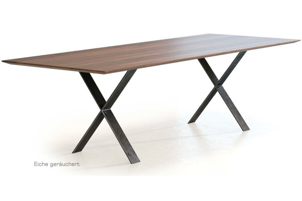 Holztisch mit X Metallgestell DANNY