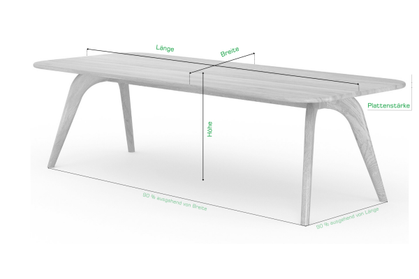 Holztisch Echtholz Eiche KARL